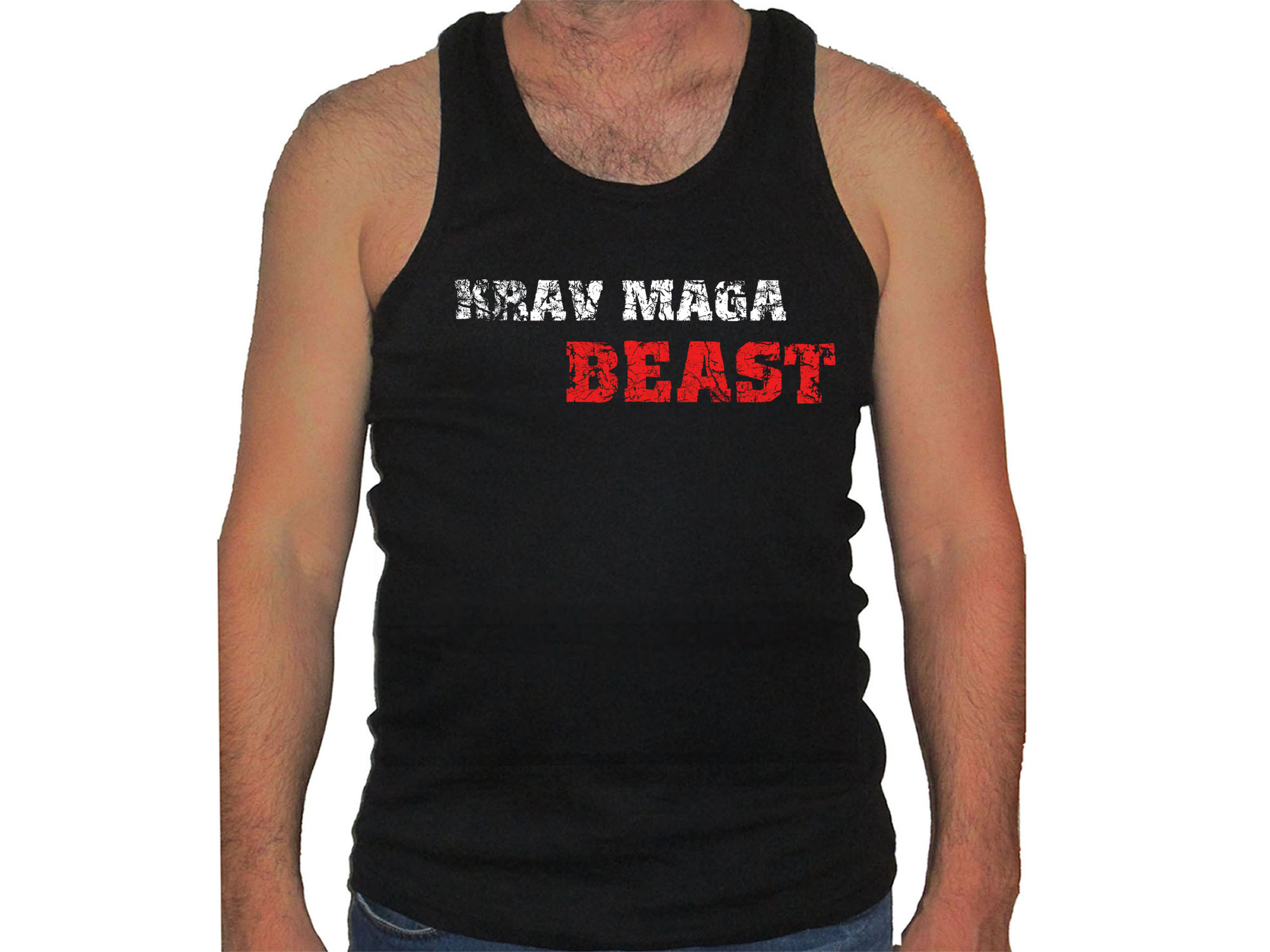 Krav Maga Beast destressed print Martial arts muscle tank top 2